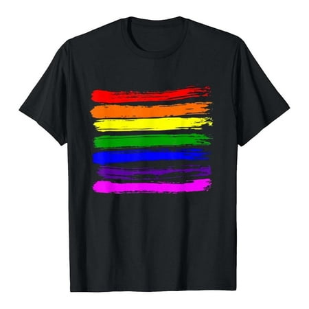 

Plus Size Tops for Women Womens Shirts Women s Summer Leisure Crew Neck Rainbow Print Short Sleeve Top T-Shirt Nursing Tank Tops Black Corset Top Clearance on Sales Black M