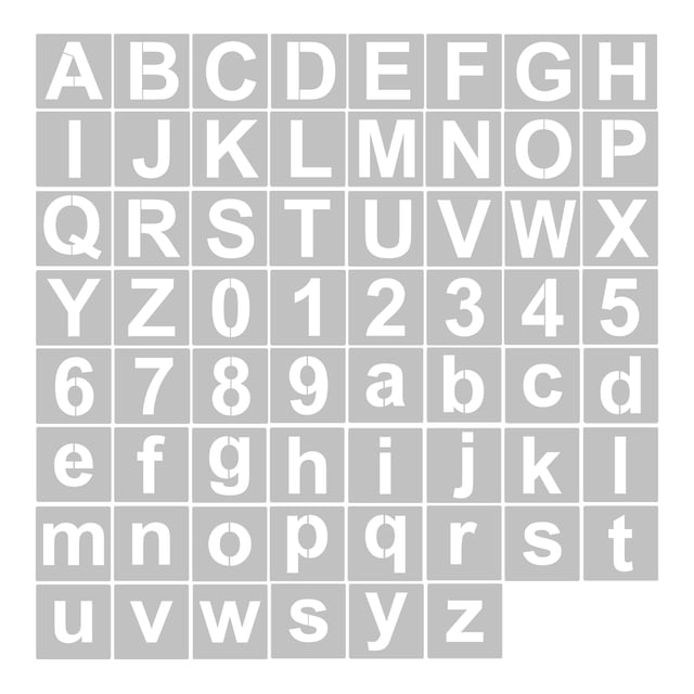 Labymos 62pcs 4 Inch Letter and Number Stencils Reusable Washable Alphabet Stencils Environment-friendly PET Art