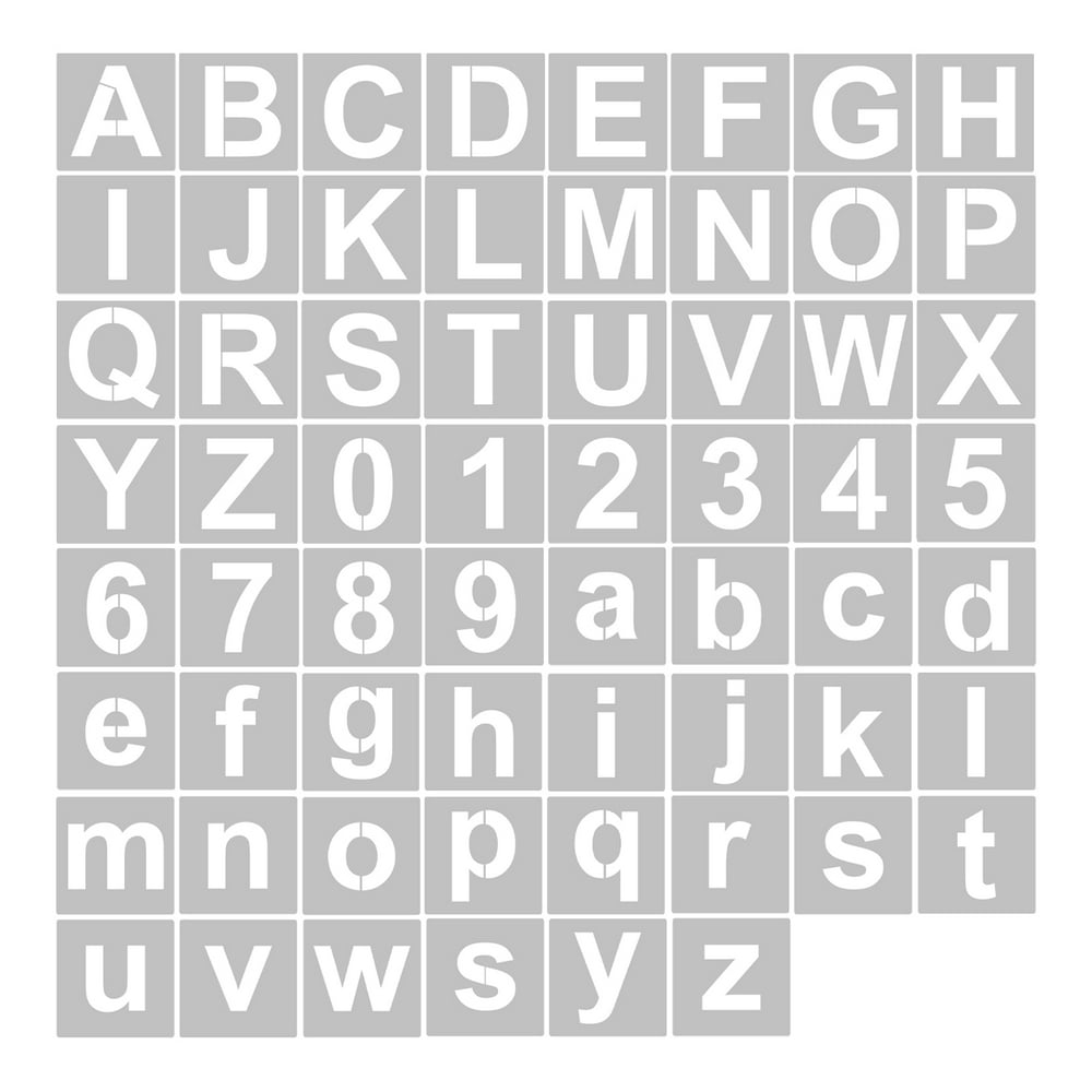 Irfora 62pcs 4 Inch Letter and Number Stencils Reusable Washable