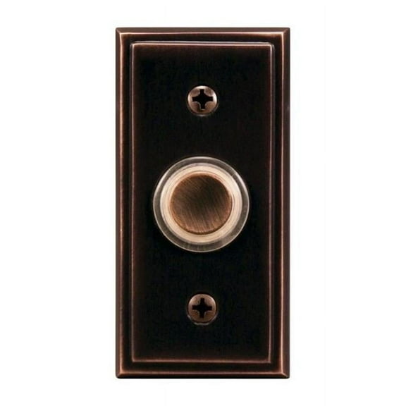 Heathco SL-602-02 3" Oil Rubbed Bronze Wired Lighted Doorbell Push Button