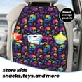 thumbnail image 5 of Pofeuu mushroom rainbow color Skull Print 2 Pack PU Leather Kick Mat Back Seat Protector, Universal Car Seat Back Organizer, Waterproof Backseat Protector For Most Car, 5 of 8
