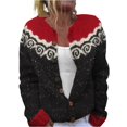 thumbnail image 2 of GrmtClth Fair Isle Womens Cardigan Fashion Button Down Knitted Sweaters Cozy Fit Long Sleeve Round Neck Winter Autumn Knit Jacket Red L, 2 of 4