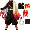 thumbnail image 2 of Conjunto de disfraz de Anime Demon Slayer para niños, traje de Tanjirou Nezuko para adultos, 2 of 3