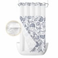 thumbnail image 2 of Pastoral Flowers No Hook Shower Curtain Waterproof, Bathroom Curtains with Snap in Liners and See Through Top Window, Vintage Haze Blue Farmhouse Plant Hotel Style Bathtub Curtains Shower 54"Wx78"L, 2 of 8