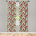 thumbnail image 2 of Ambesonne Floral 4-Panel Curtains, Close up View of Poppies, 56"x95", Vermilion Lime Green, 2 of 4