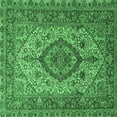 thumbnail image 1 of Ahgly Company Indoor Square Medallion Emerald Green Traditional Area Rugs, 5' Square, 1 of 4