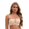 thumbnail image 5 of Unique Bargains Women's Front Closure Wirefree Strapless Tube Bras XL Beige, 5 of 6
