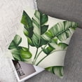 thumbnail image 7 of nygtbtfer Tropical Leaves Throw PillowSet of 2 Green Palm Leaf Decorative Pillow Cases Polyester Linen Outdoor Cushion Covers for Sofa Couch Garden Home Decor White, 7 of 7
