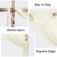 thumbnail image 3 of GFDYREE Wedding Arch Draping Fabric, 2 Pcs Chiffon Drapes Wedding Drapery for Indoor and Outdoor Backyard Reception Backdrop Ceiling Curtains Decorations, Ivory, 3 of 7