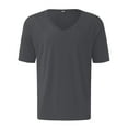 thumbnail image 2 of BOBOGOJP T-Shirts Graphiques pour Hommes Mode Printemps Été Col Rond Uni Chandail Manches Courtes (Gris Foncé,TTG), 2 of 5