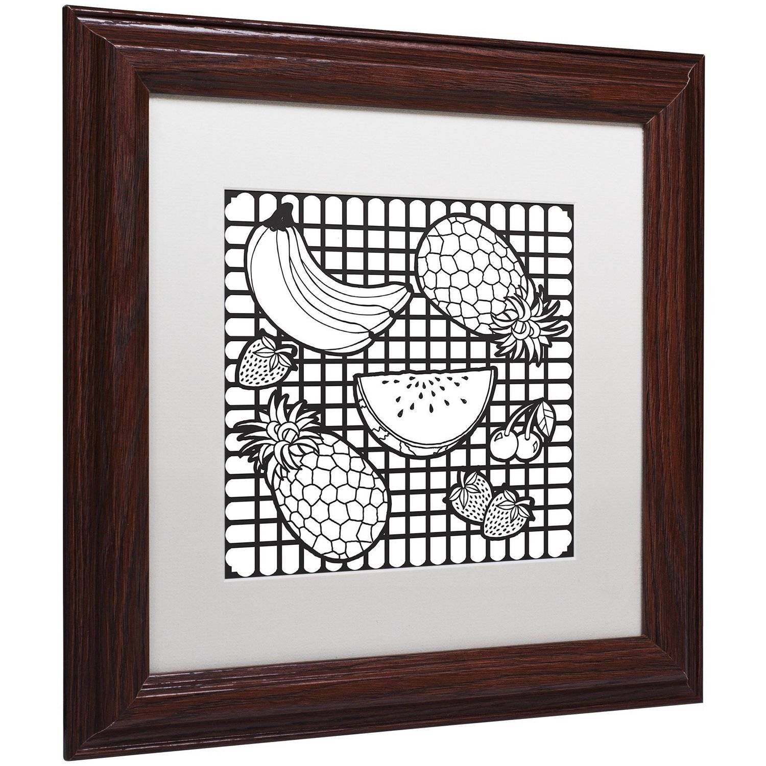 Trademark Fine Art "Fruit" Canvas Art by Hello Angel, White Matte, Wood Frame