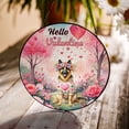 thumbnail image 3 of Hello Valentine’s Day German Shepherd Flower Crown Romantic Pink Floral Stained Glass Suncatcher Alsatian Dog Lover Gifts Window Hanging Sign Decor - 00031, 3 of 5
