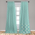 thumbnail image 4 of Ambesonne Buffalo Check Curtains, Aquamarine Stripes, Pair of 28"x95", Pale Seafoam and Mustard, 4 of 4