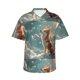 thumbnail image 1 of Balery Starry Sky Cloud Fox Camisas hawaianas de manga corta para hombre, camisas playeras de corte holgado, camisas de vacaciones con botones,Large, 1 of 7