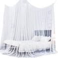 thumbnail image 1 of Cortinas para cama con dosel, cortina para cama de 4 esquinas, cortinas para cama con dosel, cama para dormitorio de adultos, cortinas para cama, carpas de red, 190 x 210 x 240 cm, 1 of 6