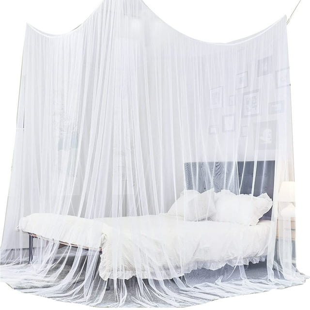 Cortinas De Cama Con Dosel, Cortina De Cama De 4 Esquinas, Cortinas Con Dosel, Cama De Dormitorio Para Adultos, Cortinas De Cama, Red Para Tiendas De Campaña, 190 * 210 * 240 Cm