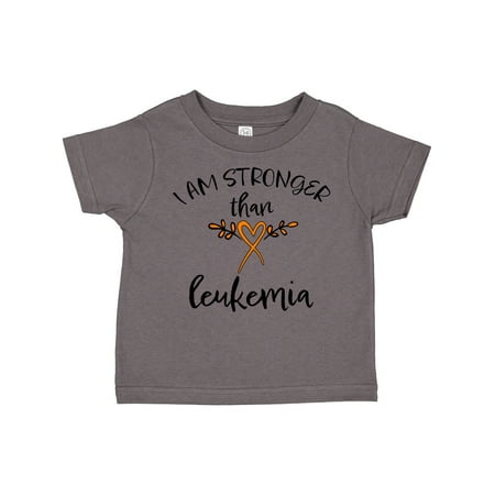 

Inktastic I Am Stronger Than Leukemia Orange Heart Ribbon Gift Toddler Boy or Toddler Girl T-Shirt