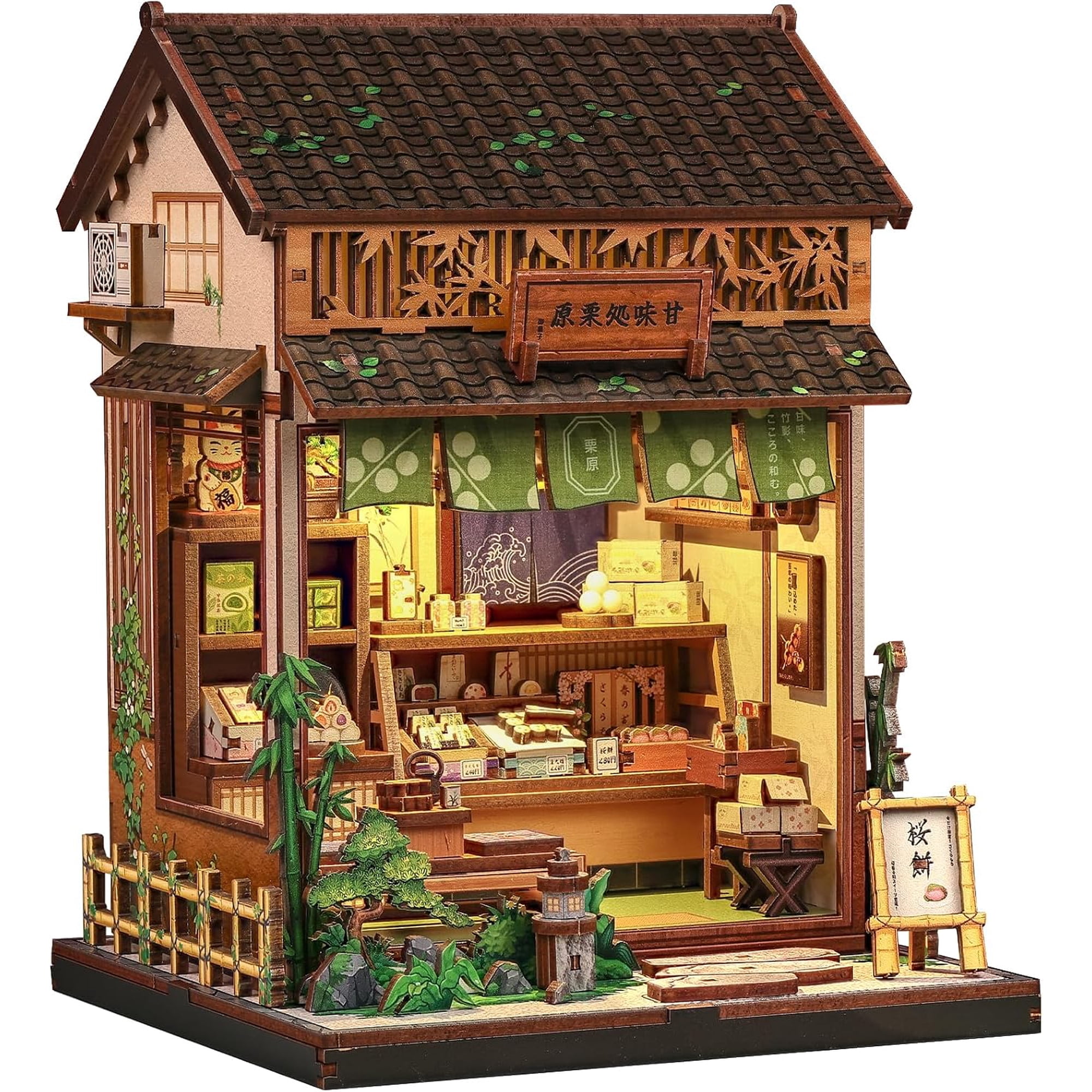 Konexial Book Nook Kit DIY Miniature House Japanese Sweet Wagashi Shop