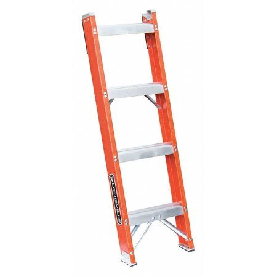 LOUISVILLE FH1004 Straight Ladder, 4 ft. , Fiberglass, Natural