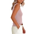 thumbnail image 4 of WULMLEO Women's V-Neck Sleeveless Stretch Pullover Premium Sweater Vest Top Pink M, 4 of 5