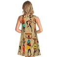 thumbnail image 6 of Lafuoo Dancing African Women Pattern Women's Sleeveless Dress, Round Tie Pocket Short Sleeve Dress Summer Clothing, Suitable for Vacation, Leisure, Work-3X-Large, 6 of 8