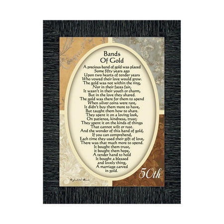 Bands of Gold, 50th Golden Wedding Anniversary Gift Picture Frame, 7x9 77979