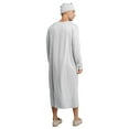 thumbnail image 4 of Alvivi Mens Pajama Sets Party Dress-up Nightgown Arabian Robe Long Sleeve Sleeping Nightshirt with Hat Gray L, 4 of 6