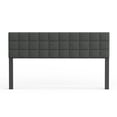 thumbnail image 4 of Varia 20" Tall Panel Upholstered Headboard, 3-Row Square Tufting, King Size, Dark Grey, 4 of 8