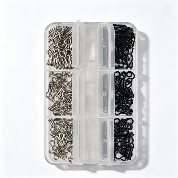 72 Pairs Hook and Eye Closure Sewing Kit, Assorted Sizes Replacement Set for Bra and Underwear, High Quality Fasteners for Apparel and Garments