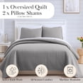 thumbnail image 3 of Oversized Square Stitched Solid Embroidered 3-Piece Quilt Set by Southshore Fine Linens, 3 of 10