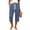 Navy, variant on Women’s Waffle Capirs - Summer Straight Leg Elastic Waist Waist Bottoms - Loose Comfy Beach Vacation Casual Trousers