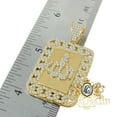 thumbnail image 4 of Real Sterling Silver Allah Muslim Charm Islamic Dog Tag Pendent Diamond + Chain/Gold Finish, 4 of 6