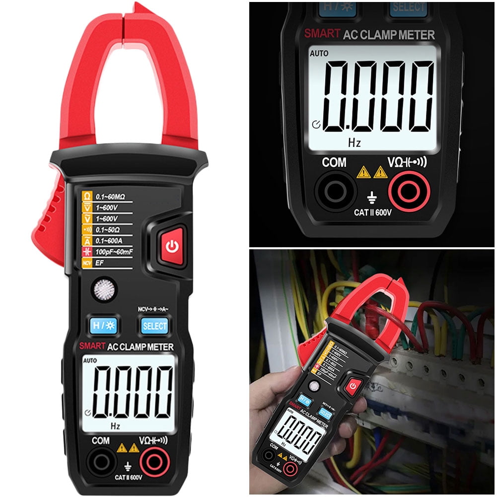 Digital Multimeter Capacitance Ohm Diode Tester 1999 Counts Clamp Meter Current Voltage Tester NCV ,High&Low Sensitivity
