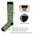 thumbnail image 3 of Haosy Compression Socks for Men Women Knee High Running Socks for Nurse Hiking Recovery Travel Athletic 2 Pairs Flowers with Leaves, 3 of 9