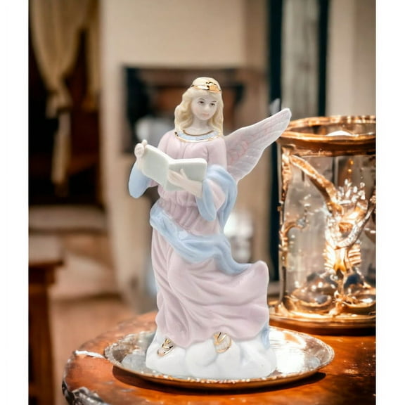 Ceramic Angel Holding Book Figurine Religious Decor Religious Gift Church Decor ,
