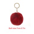 thumbnail image 2 of Fuzzy Ball Keychain Supple Comfortable Lovely Key Rings Adorable Practical Key Chains Women for Children Adults Elderly Students Wine Red 7cm, 2 of 6