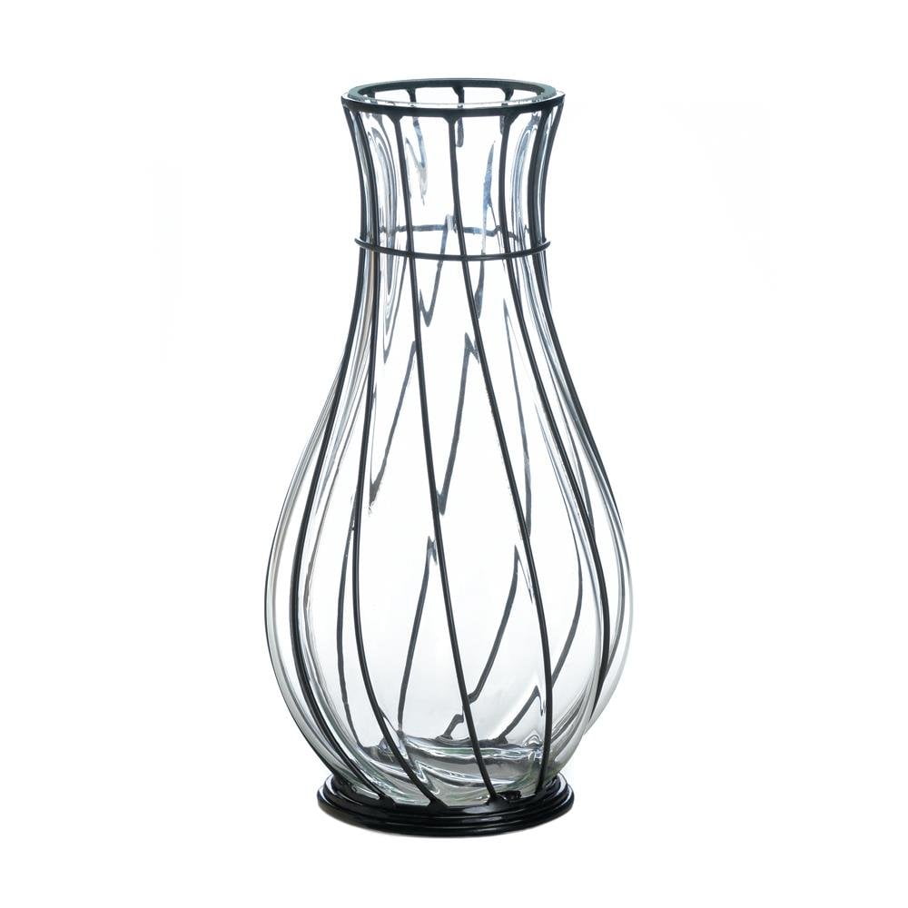 Glass Vases Decorative Short Metal Accent Home Centerpiece Modern Flower Vase Walmart Com Walmart Com