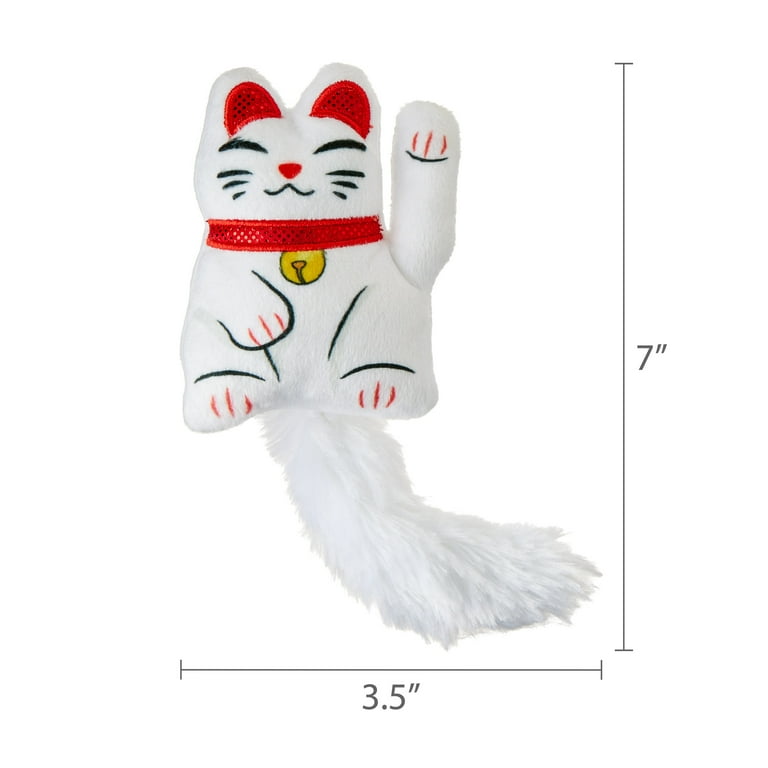 Vibrant Life Lucky Cat Toys with Catnip 3 Pack Plush White Cat