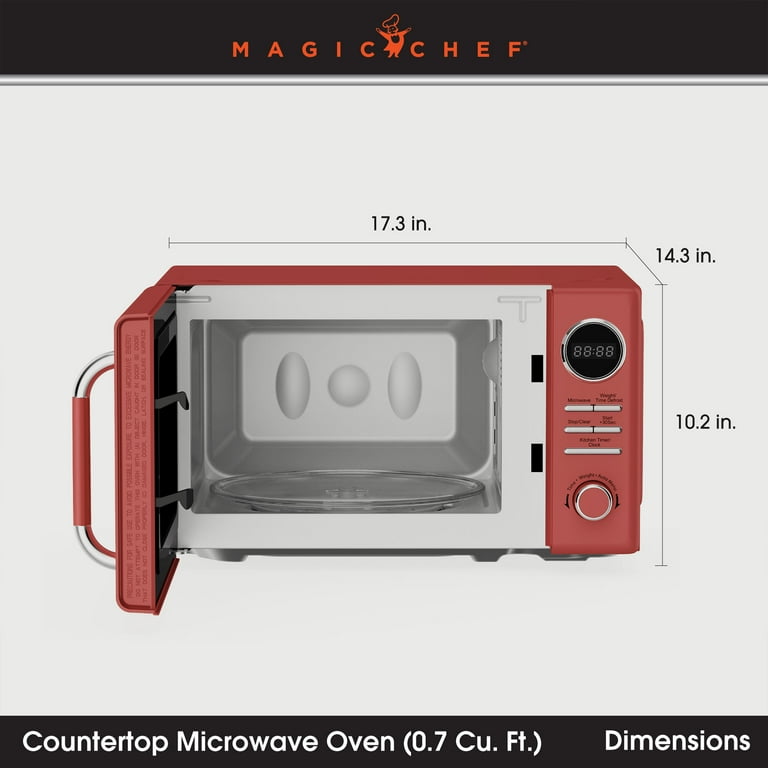 Magic Chef 0.7 Cubic Feet 700 Watt Classic Retro Countertop