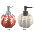 thumbnail image 3 of Naiovety Lindo dispensador de calabaza-decoración de cerámica reutilizable para Halloween, bomba de jabón de manos con Hojas de arce de Juegos de accesorios de baño blanco, 3 of 6