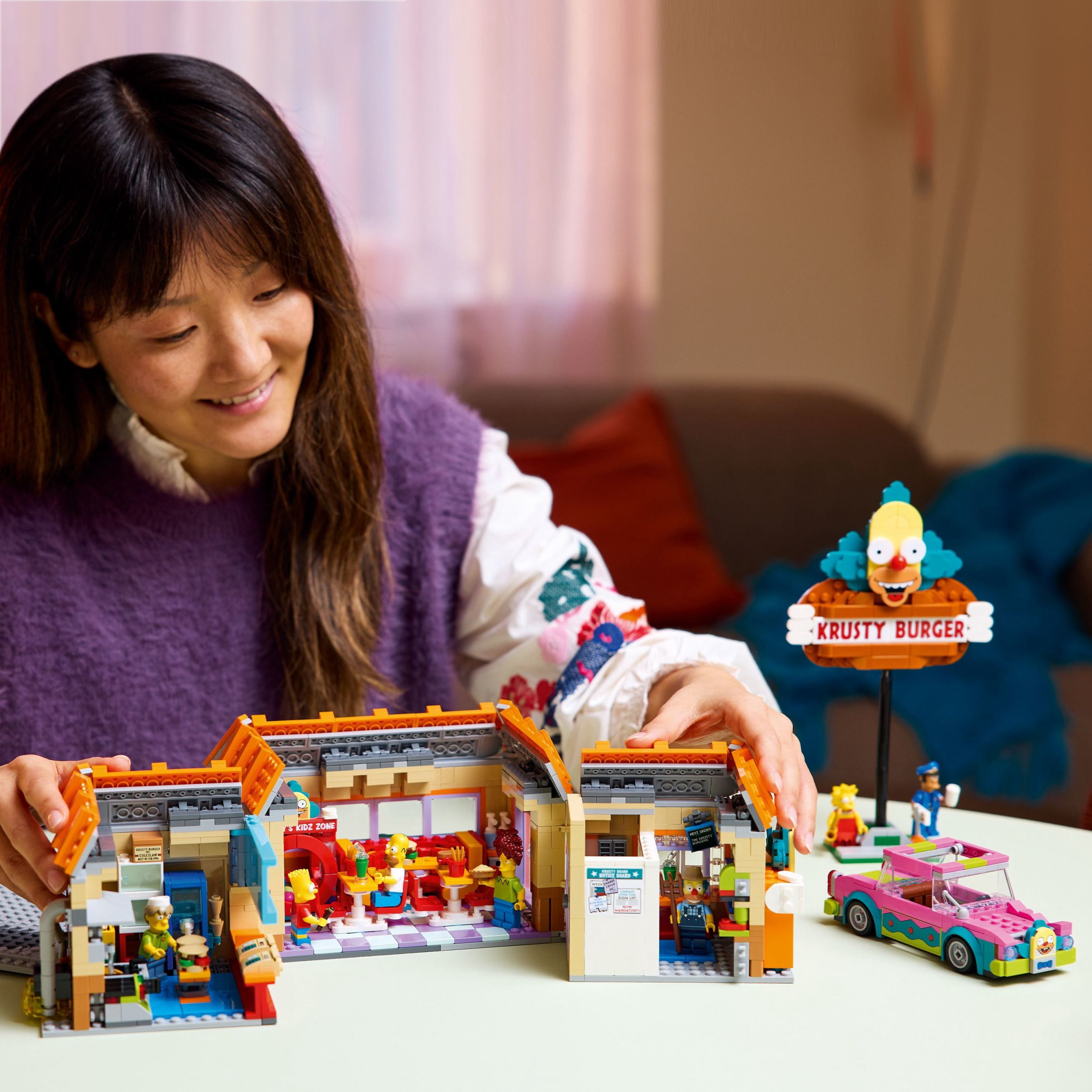 LEGO Icons The Simpsons : Krusty Burger, Ensemble de Construction pour Adultes 10352