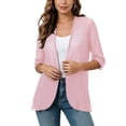 thumbnail image 6 of yoeyez Women Casual 3/4 Sleeve Cardigan Lightweight Chiffon Open Front Cardigans Elegant Dressy Sheer Shrugs for Dresses Pink,M, 6 of 7