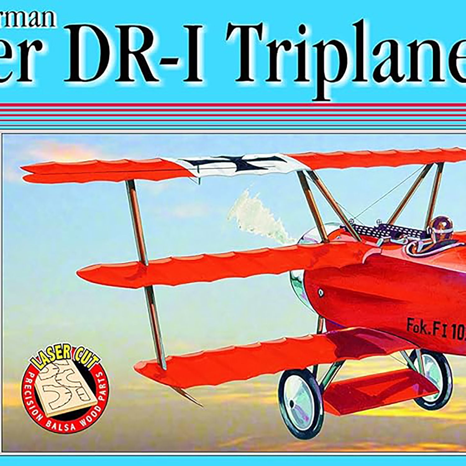 Paul K. Guillow Fokker DR1 Triplane Model Kit, Laser Cut
