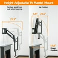 thumbnail image 3 of Fireplace Pull Down TV Mount over Fireplace with Height Adjust for Most 43" - 80" TVs, Max VESA 600x400mm, up to 80lbs, above Fireplaces TV Mount, 3 of 10