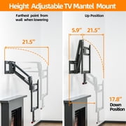 MountLiving Fireplace Pull Down TV Mount over Fireplace with Height Adjust for Most 43" - 80" TVs, Max VESA 600x400mm, up to 80lbs, above Fireplaces TV Mount