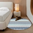 thumbnail image 3 of Boho Blue Aqua Round Area Rug 4 FT, Non Slip Indoor Outdoor Rug, Geometric Stripes Tribal Bohemia Retro Washable Soft Circular Carpet Non-Shedding Floor Mat for Coffee Table Nursery Foyer Balcony, 3 of 8