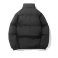 thumbnail image 4 of felwors Women's warm down jacket, high collar zip-up cotton jacket, Women's light casual down jacket Black, L, 4 of 6