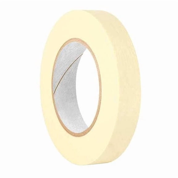 Masking Tape, 1 in W x 120 yd L, 4.4 mil Thick, Tan, Rubber Adhesive, 36 PK