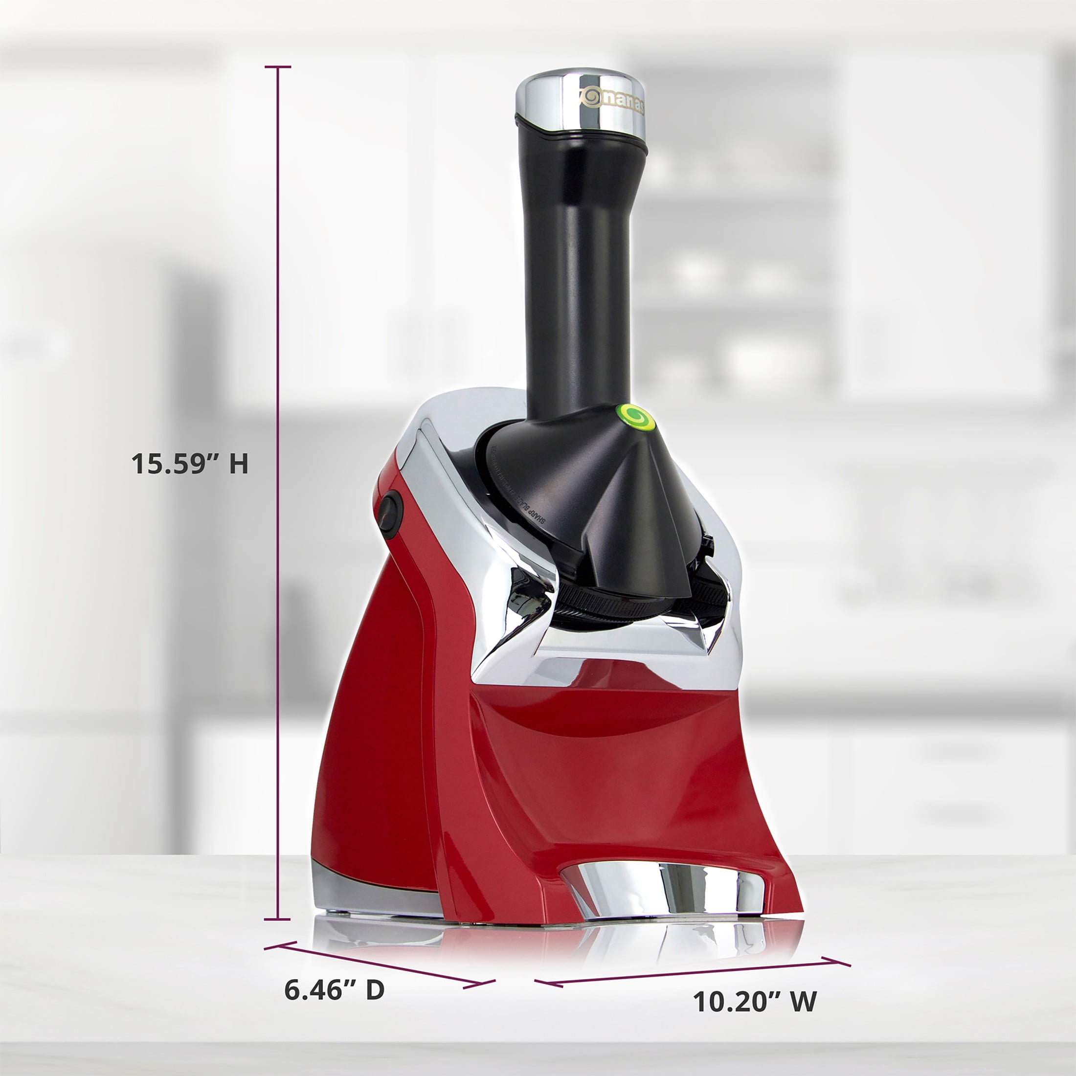 Yonanas Deluxe Red Non-Dairy Frozen Fruit Soft Serve Dessert Maker