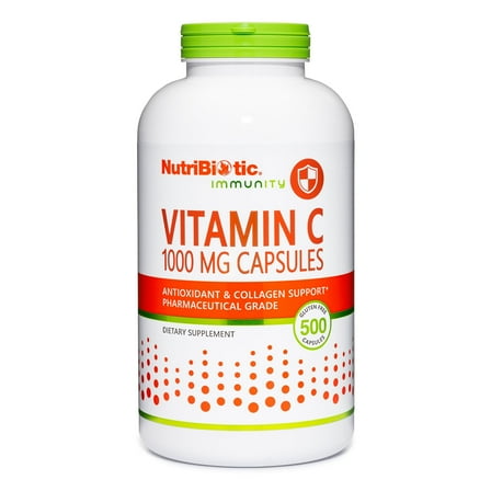 NutriBiotic Vitamin C 1000 Mg Capsules, 500 Count
